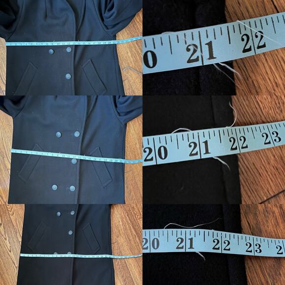 Vintage 80s Jofeld by Forstmann Black Wool Blend Coat Maxi Shawl Collar Sz M/L - Picture 10 of 17